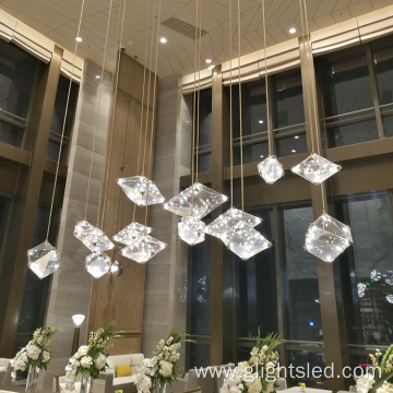 Classic glass crystal modern indoor decoration hotel lobby chandelier pendant light